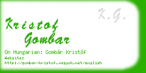 kristof gombar business card