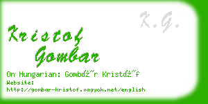 kristof gombar business card